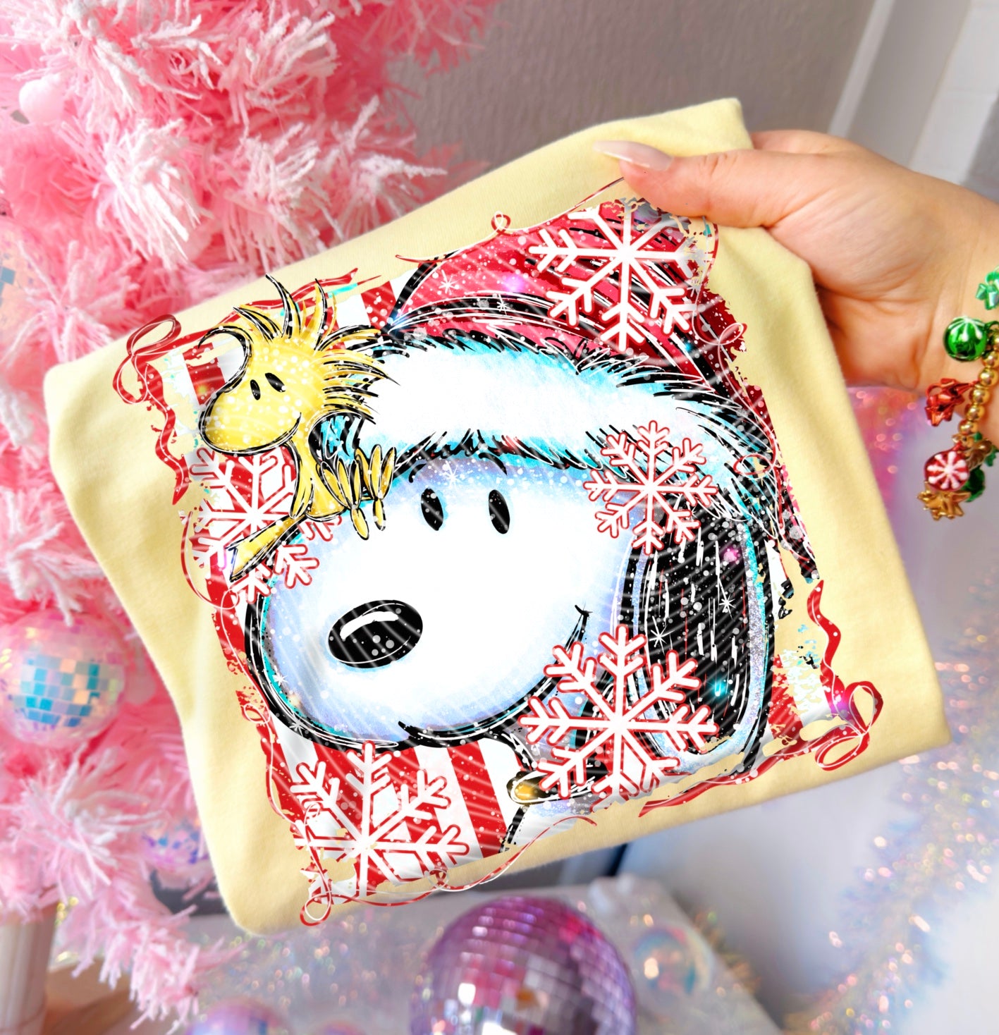 Christmas Dog Stripes DTF Transfer | Trendy Christmas DTF Transfer | High Quality Image Transfers | Ready to Press | Instant Peel