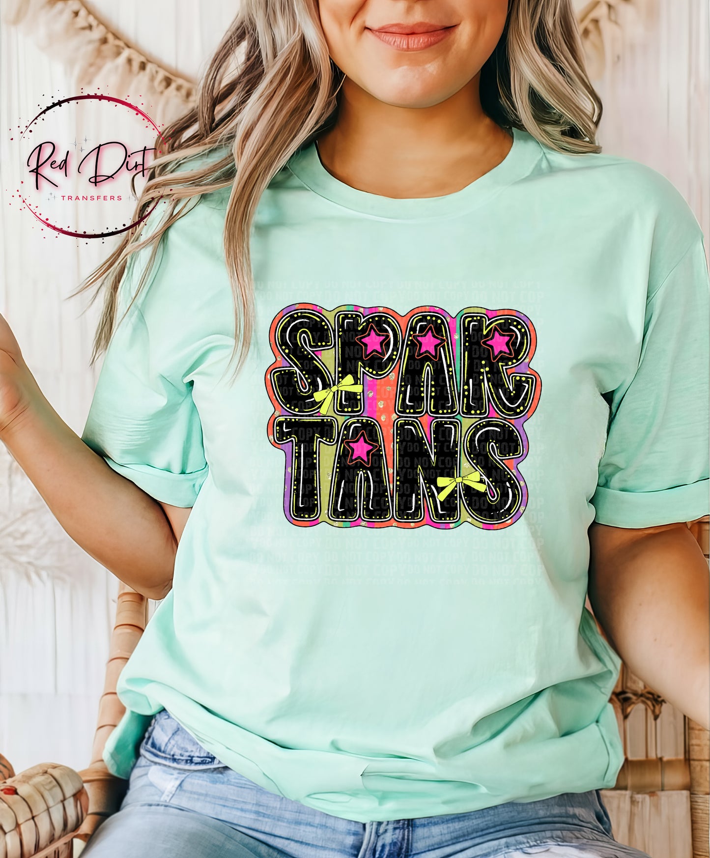 Retro Spartans  Mascot T-Shirt | School Spirit Game Day Tee | Colorful School Pride Shirt