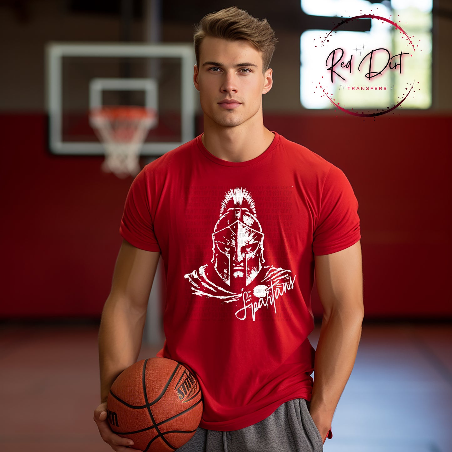 Spartans Aggressive Mascot DTF Transfer | Football Heat Transfer | Game Day Ready to Press Design | Red Dirt Transfers
