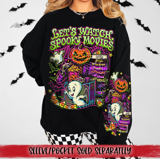 Let's Watch Spooky Movies DTF Transfer | Trendy Halloween DTF Transfer | High Quality Image Transfers | Ready to Press | Instant Peel
