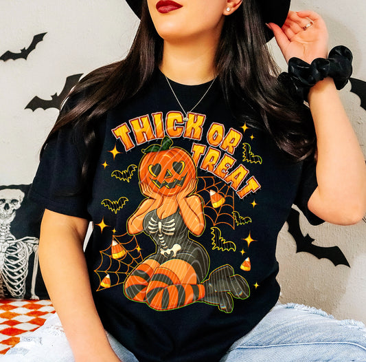 Thick or Treat T-Shirt | Trendy Halloween Shirt | Fast Shipping | Super Soft Shirts for Men/Women/Kid's
