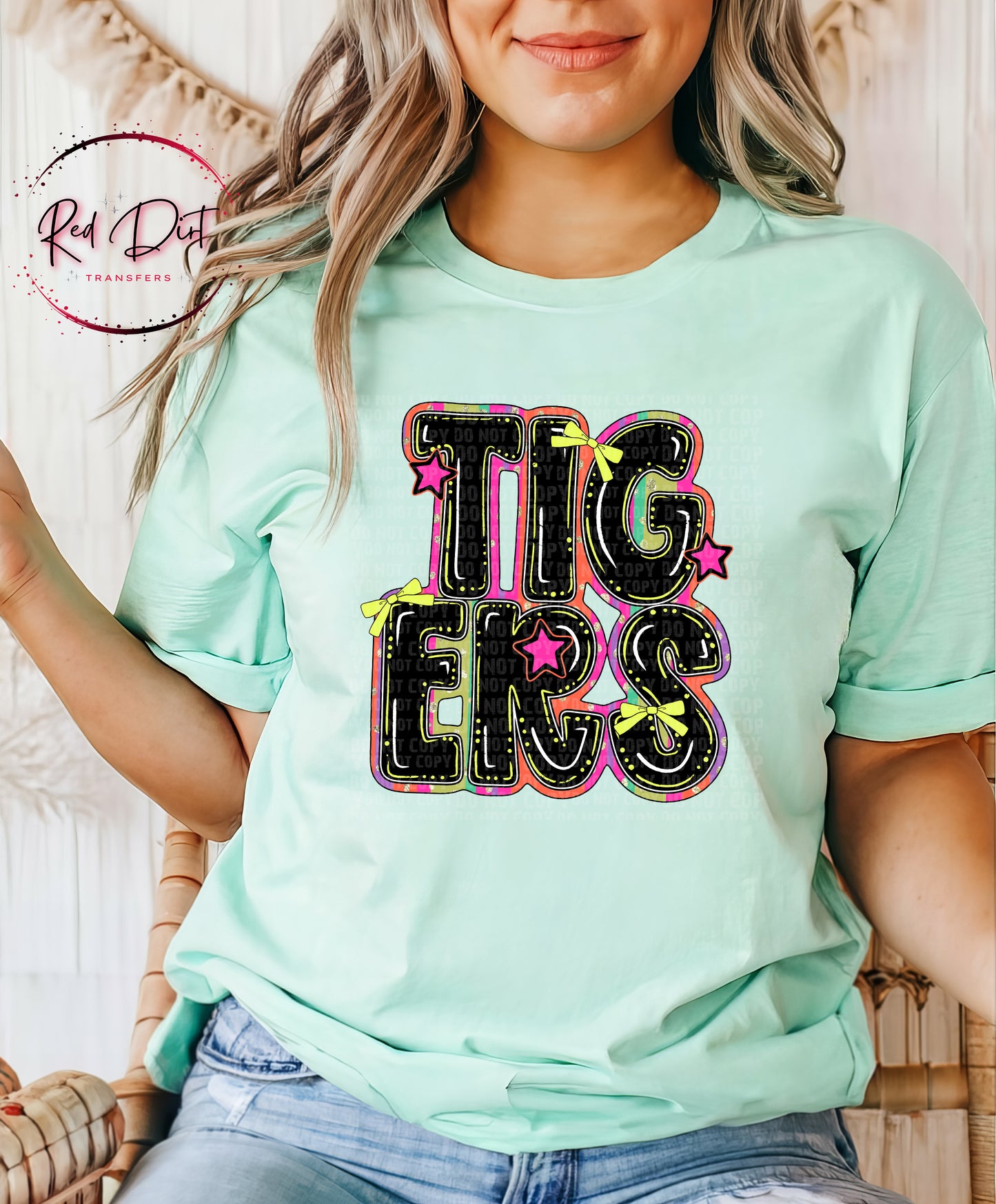 Retro Tigers  Mascot T-Shirt | School Spirit Game Day Tee | Colorful School Pride Shirt