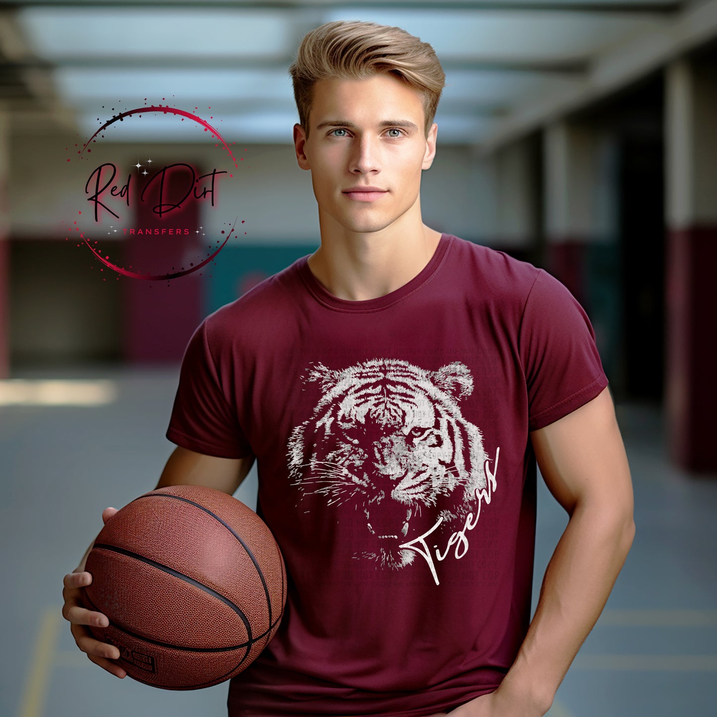 Aggressive Tigers Mascot DTF Transfer, School Spirit Mascot Transfer, Sports Team Tigers Design, Ready To Press Mascot Transfer