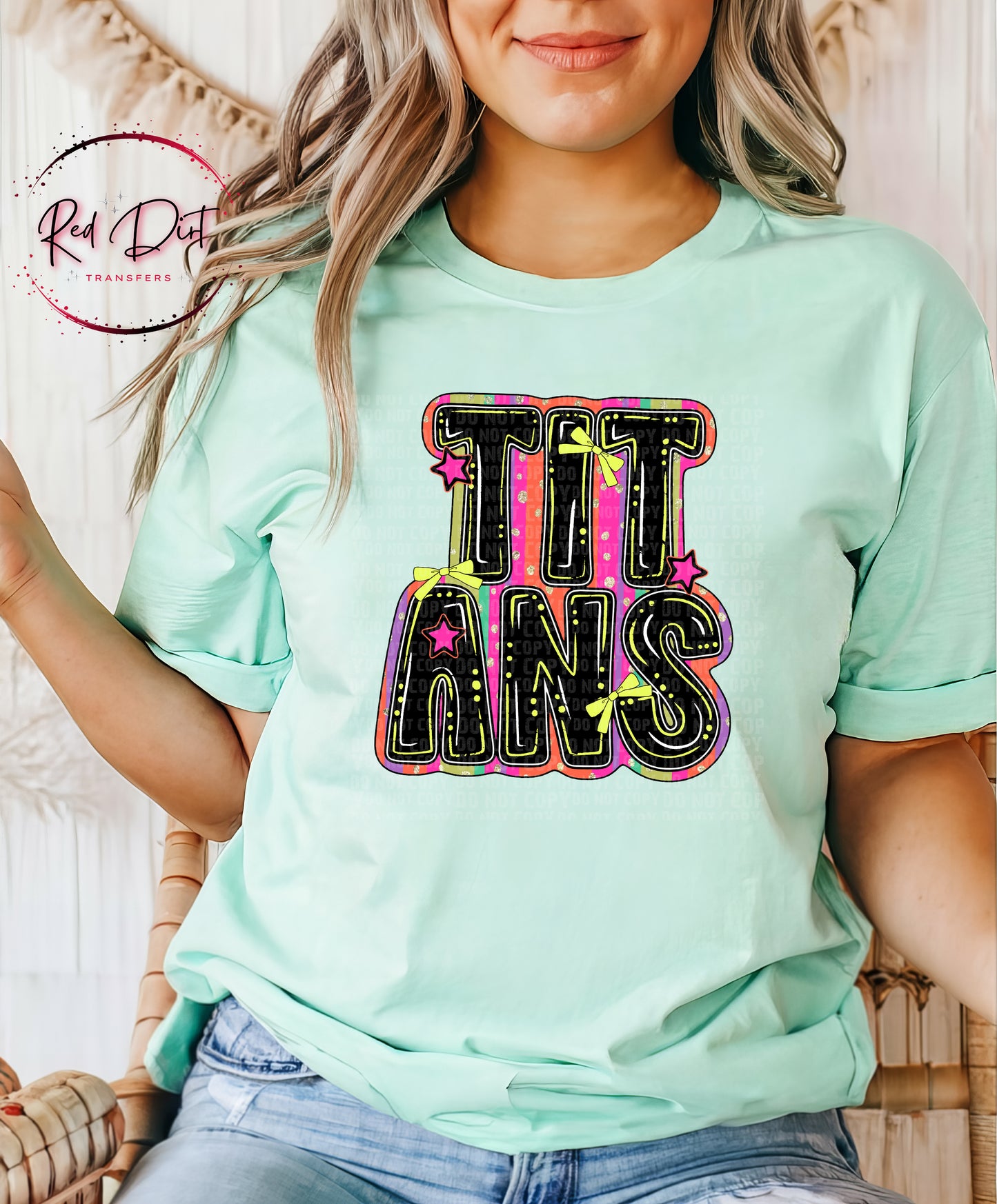 Retro Titans  Mascot T-Shirt | School Spirit Game Day Tee | Colorful School Pride Shirt