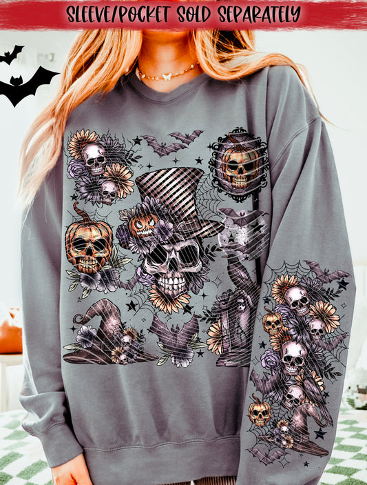 Top Hat Skull (Black Stars) DTF Transfer | Trendy Halloween DTF Transfer | Ready to Press | High Quality DTF Transfers | Fast Shipping
