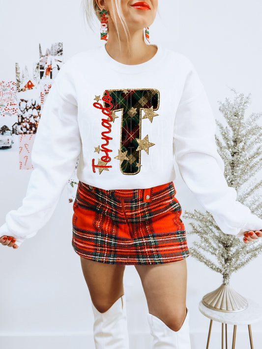 Tornado Christmas Plaid Mascot DTF Transfer | Trendy School Spirit DTF Transfer | High Quality Image Transfers | Ready to Press | Instant Peel