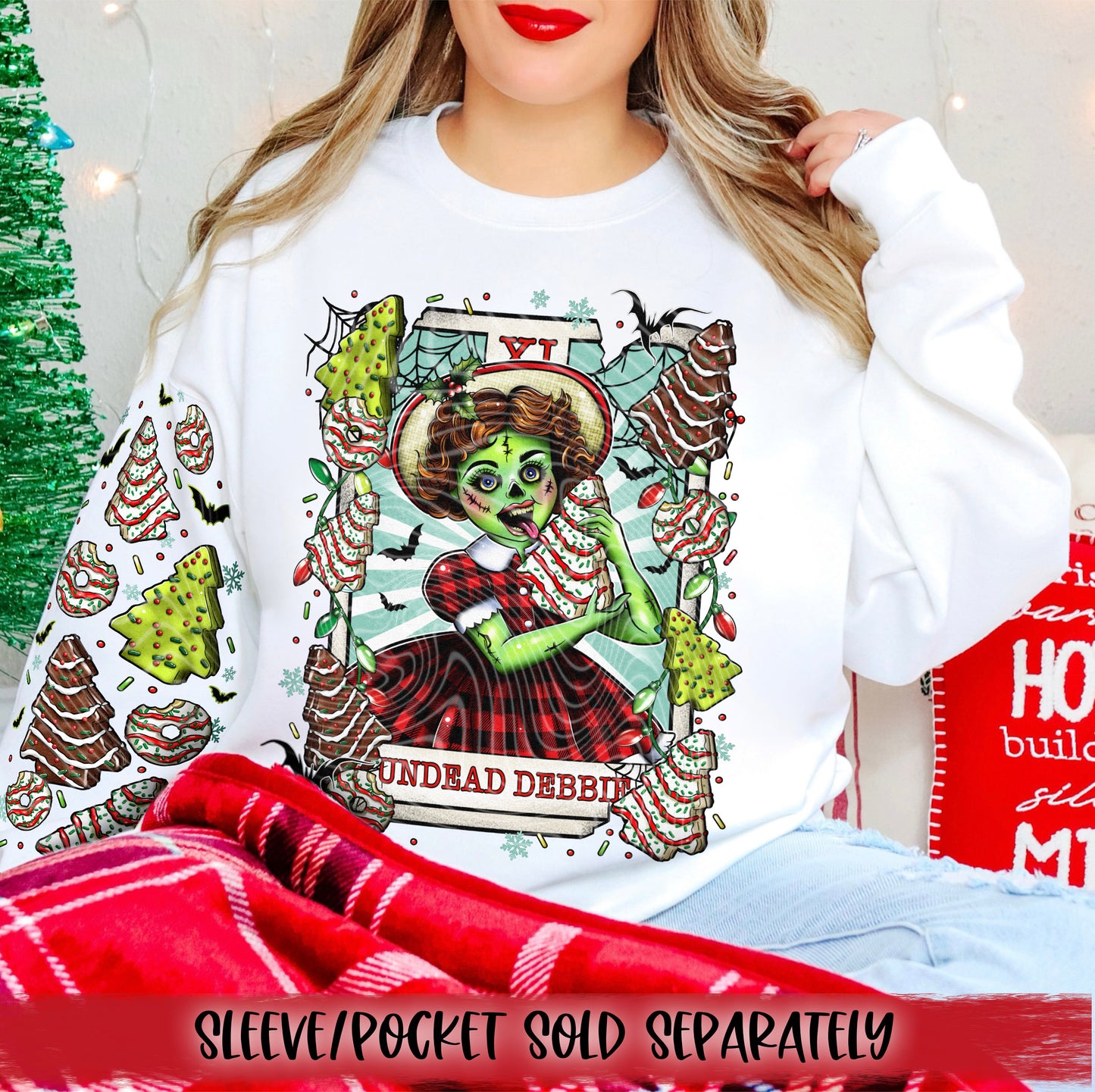 Undead Debbie DTF Transfer | Trendy Creepy Christmas Tarot DTF Transfer | Ready to Press | High Quality DTF Transfers | Fast Shipping