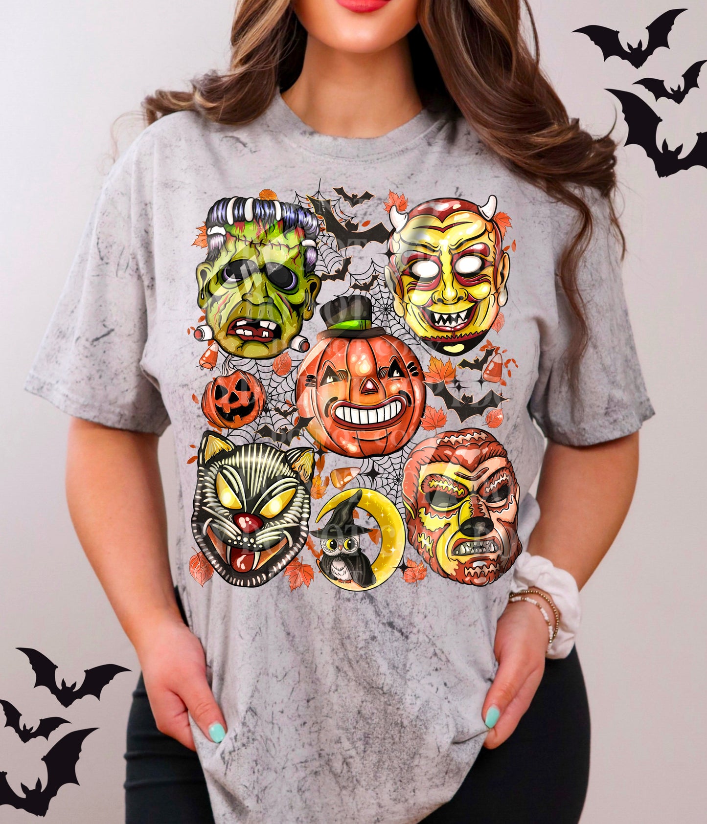 Vintage Masks DTF Transfer | Trendy Spooky DTF Transfer | Ready to Press | High Quality DTF Transfers | Fast Shipping
