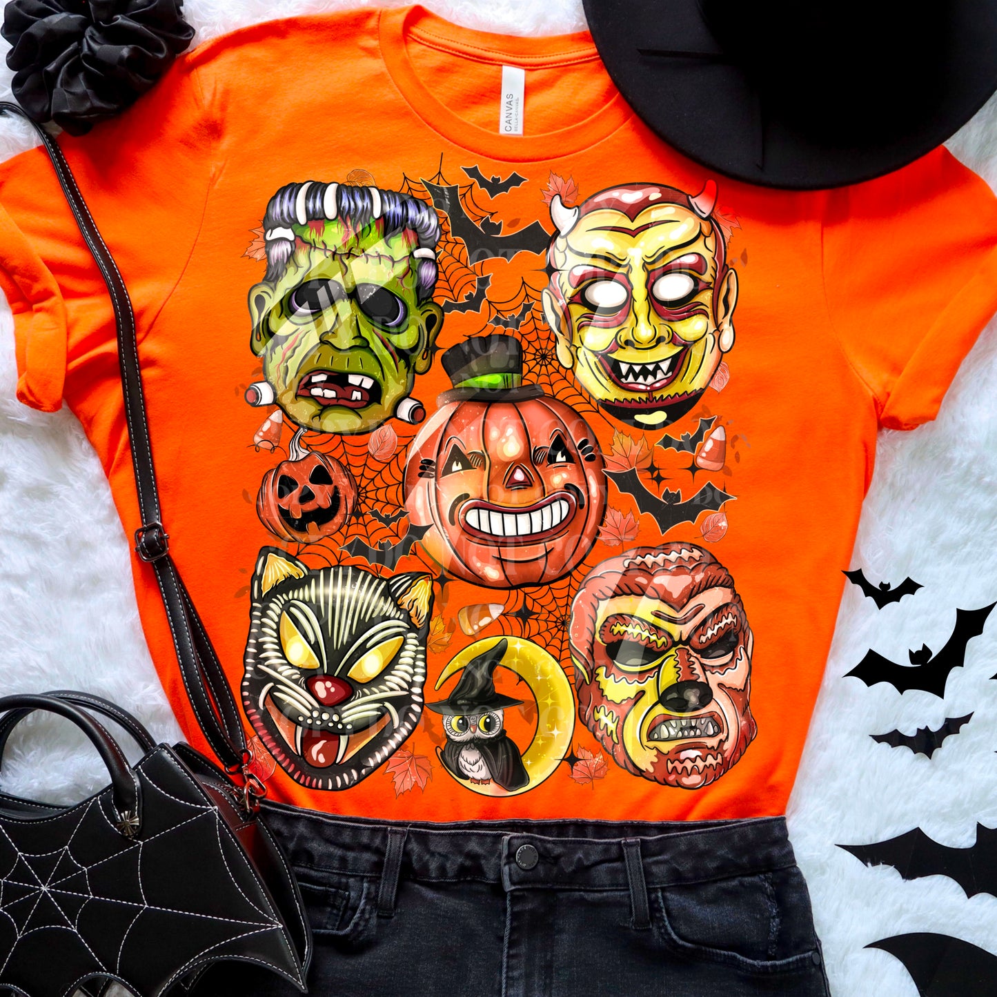 Vintage Masks DTF Transfer | Trendy Spooky DTF Transfer | Ready to Press | High Quality DTF Transfers | Fast Shipping