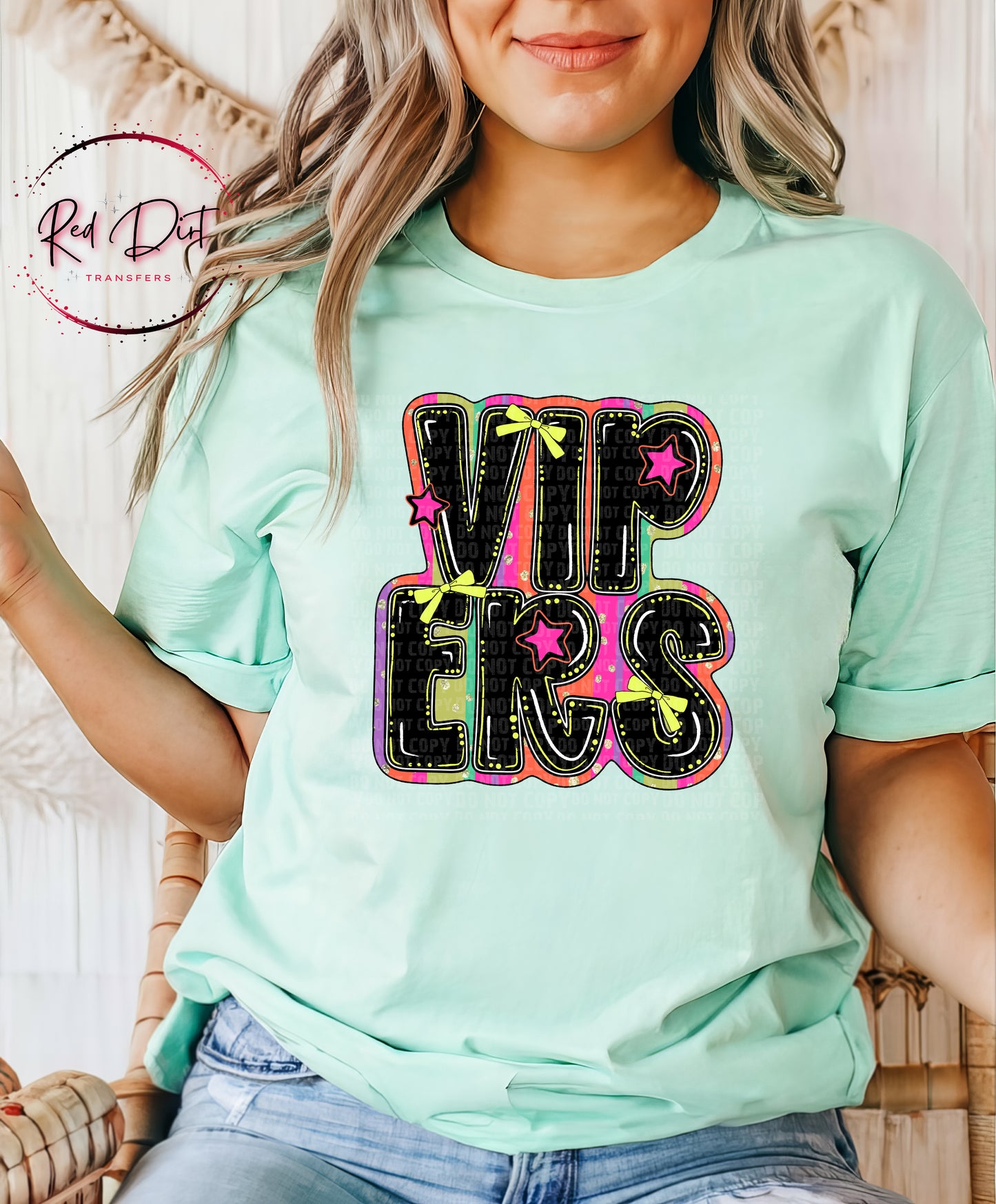 Vipers  DTF Transfer, Retro Mascot Heat Transfer, School Spirit Transfer, Team Mascot Iron On Transfer, DIY Shirt Transfer
