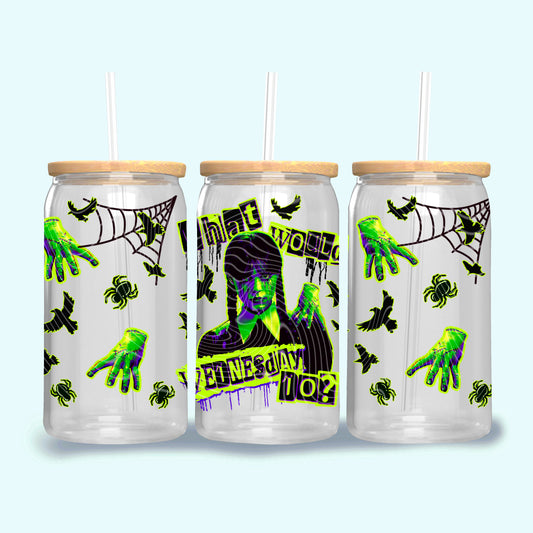 WWWD Green UV DTF Libbey Transfer | Trendy Halloween Libbey Wrap | Ready to Transfer | High Quality | Waterproof UV Transfer