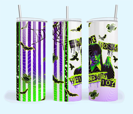 WWWD Green Insulated Tumbler with Plastic Lid and Sealed Reusable Straw | Trendy Halloween Cup | Hot/Cold Tumbler