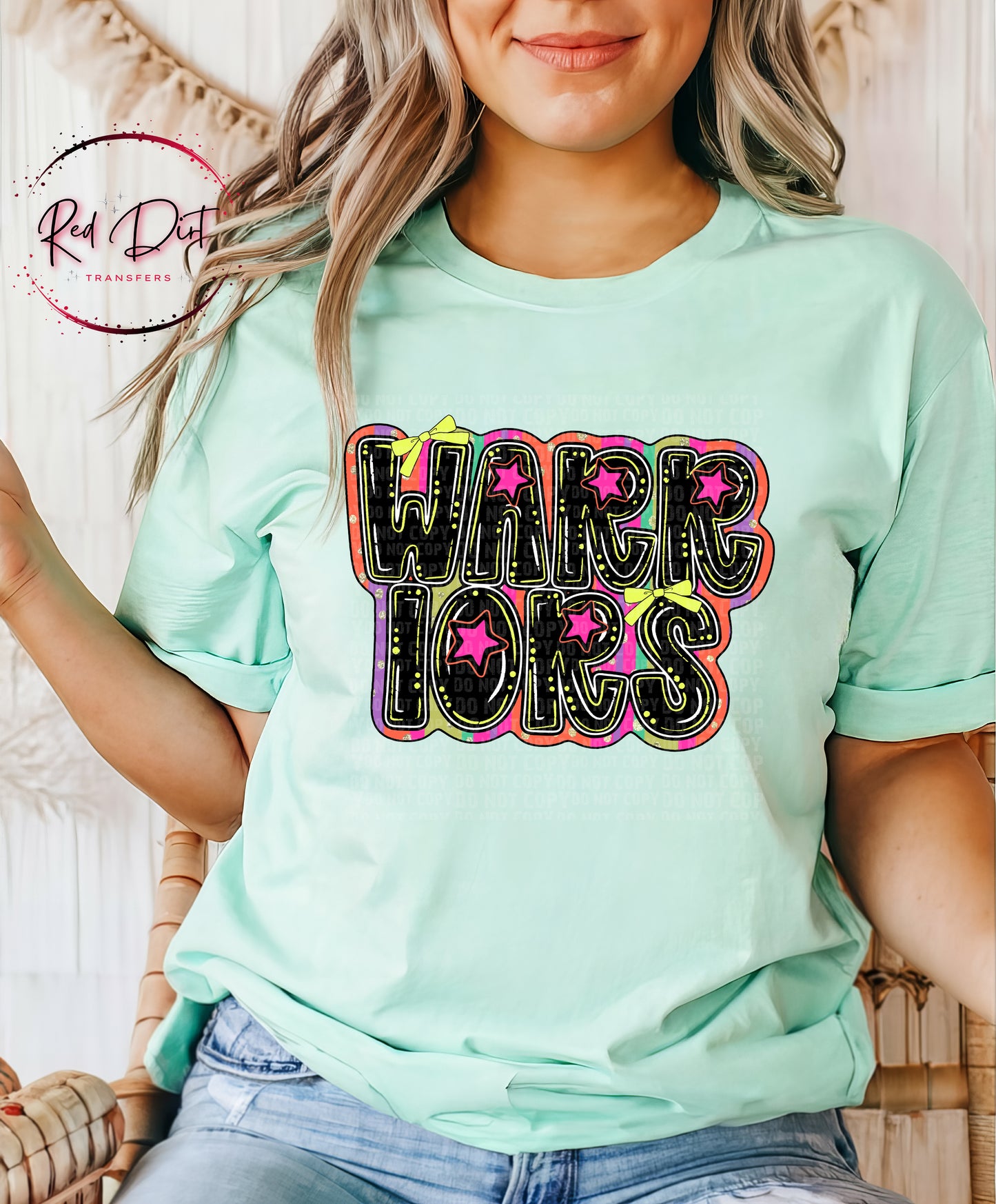 Retro Warriors Mascot T-Shirt | School Spirit Game Day Tee | Colorful School Pride Shirt