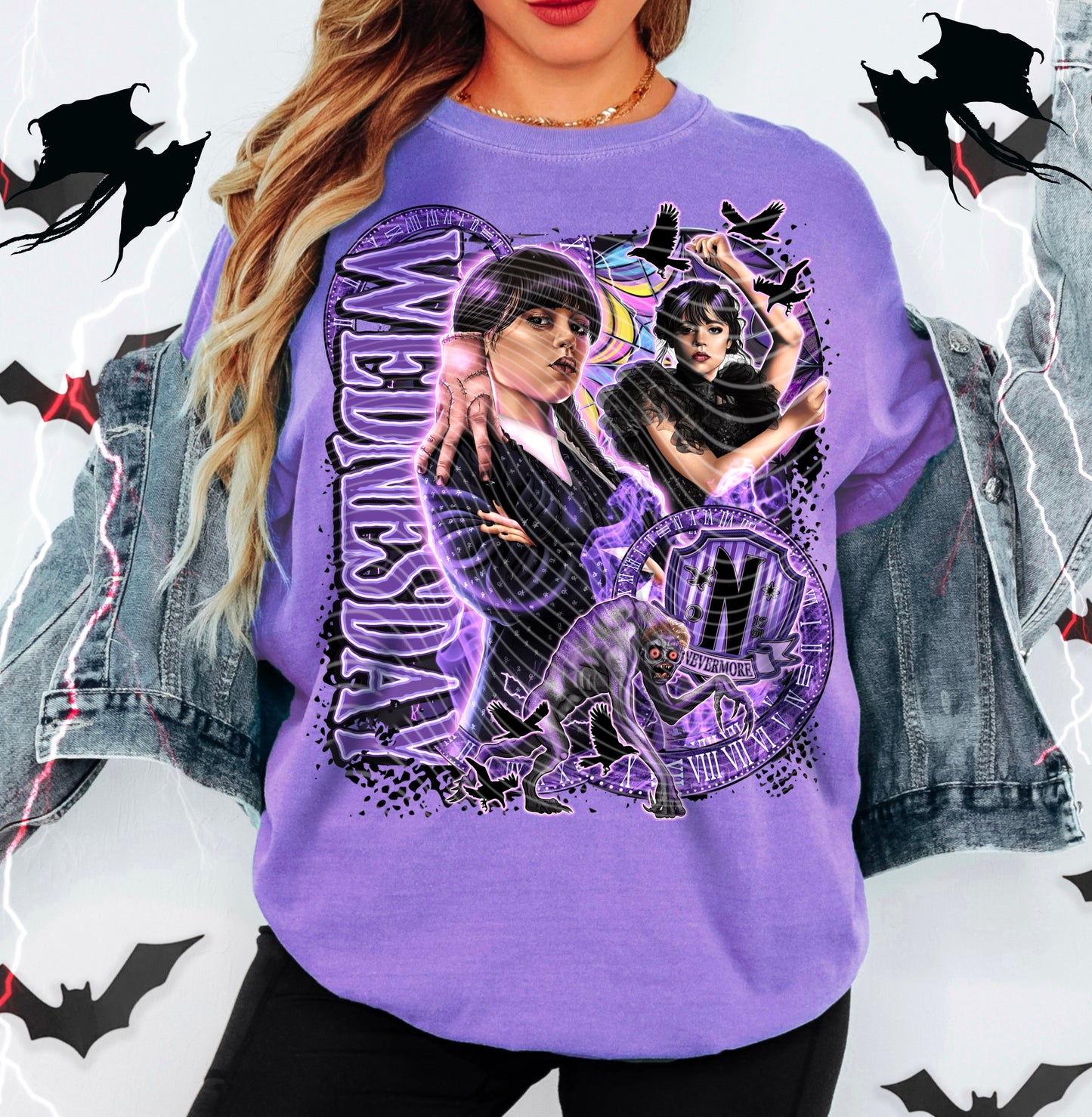 Nevermore DTF Transfer | Trendy TV Series DTF Transfer | High Quality Image Transfers | Ready to Press | Instant Peel