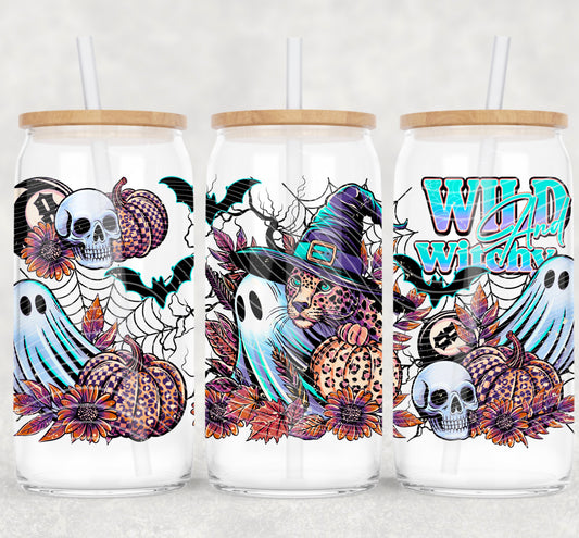 Wild and Witchy UV DTF Libbey Transfer | Trendy Halloween Libbey Wrap | Ready to Transfer | High Quality | Waterproof UV Transfer