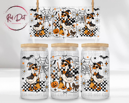 Witch Goose UV DTF Transfer | Halloween Goose Cup Wrap | Funny Goose Tumbler Transfer | Spooky Witch Drinkware | Fall Cup Transfer