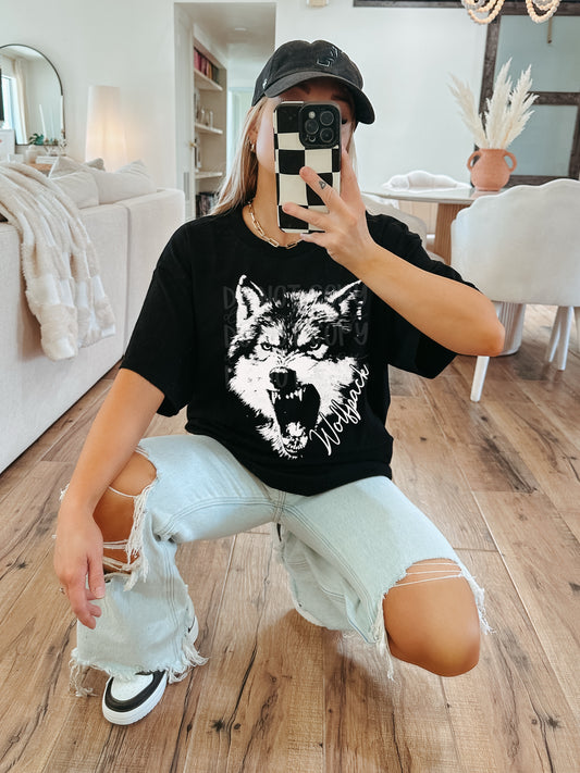 Aggressive Wolfpack Shirt, Wolfpack Mascot Shirt, School Spirit Shirt, Game Day Shirt, Bella Canvas Spirit Wear, Wiolfpack Fan Apparel