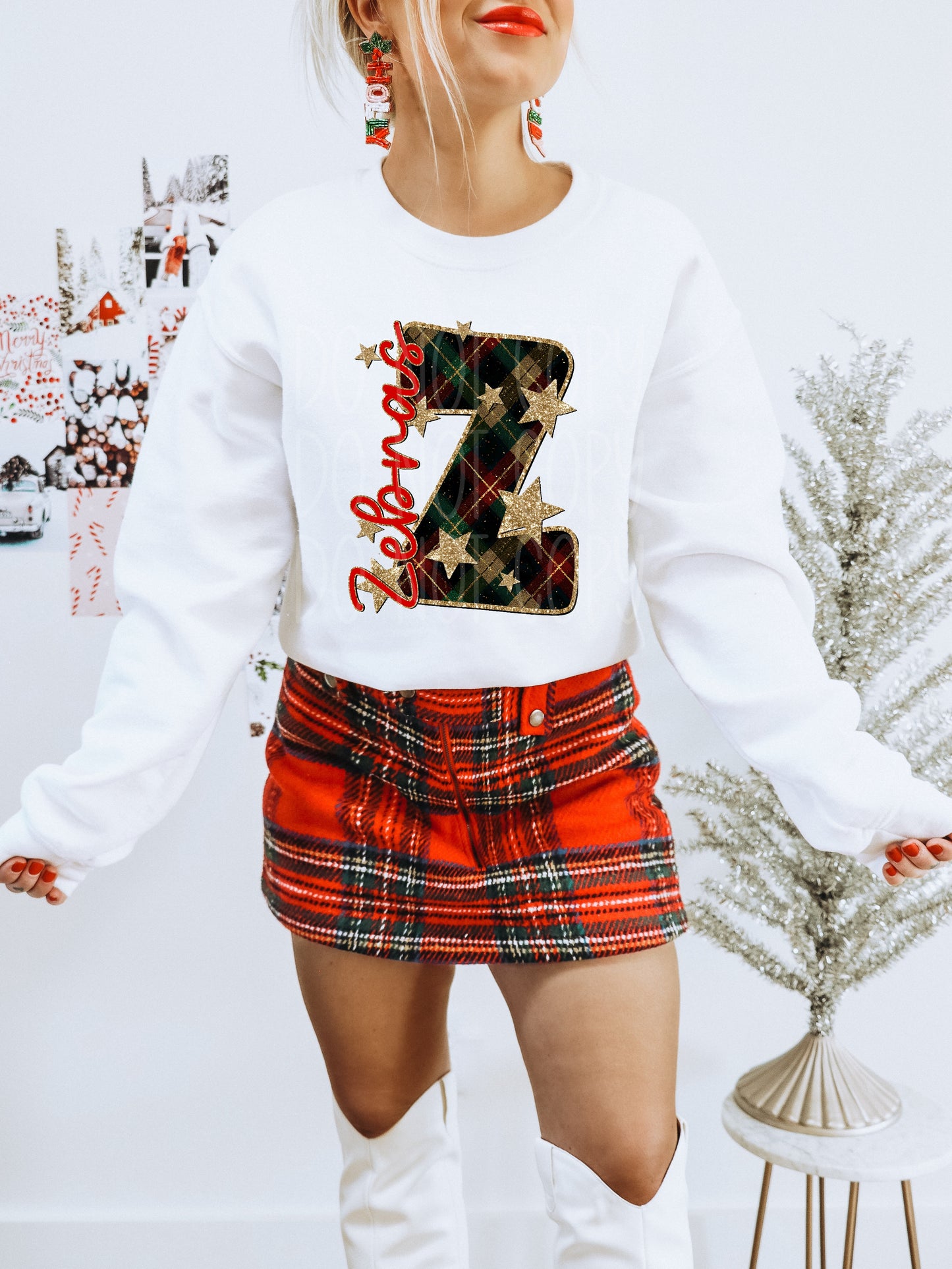 Zebras Christmas Plaid Mascot DTF Transfer | Trendy School Spirit DTF Transfer | High Quality Image Transfers | Ready to Press | Instant Peel