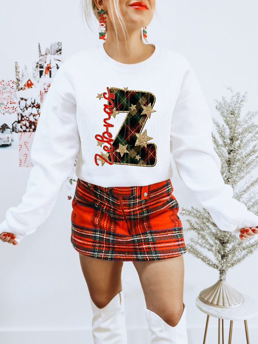 Zebras Christmas Plaid Mascot DTF Transfer | Trendy School Spirit DTF Transfer | High Quality Image Transfers | Ready to Press | Instant Peel