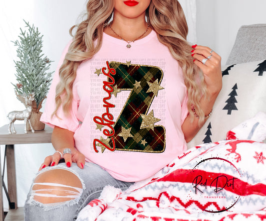 Zebras Christmas Plaid Mascot T-Shirt | Trendy School Spirit Shirt | Fast Shipping | Super Soft Shirts for Men/Women/Kid's