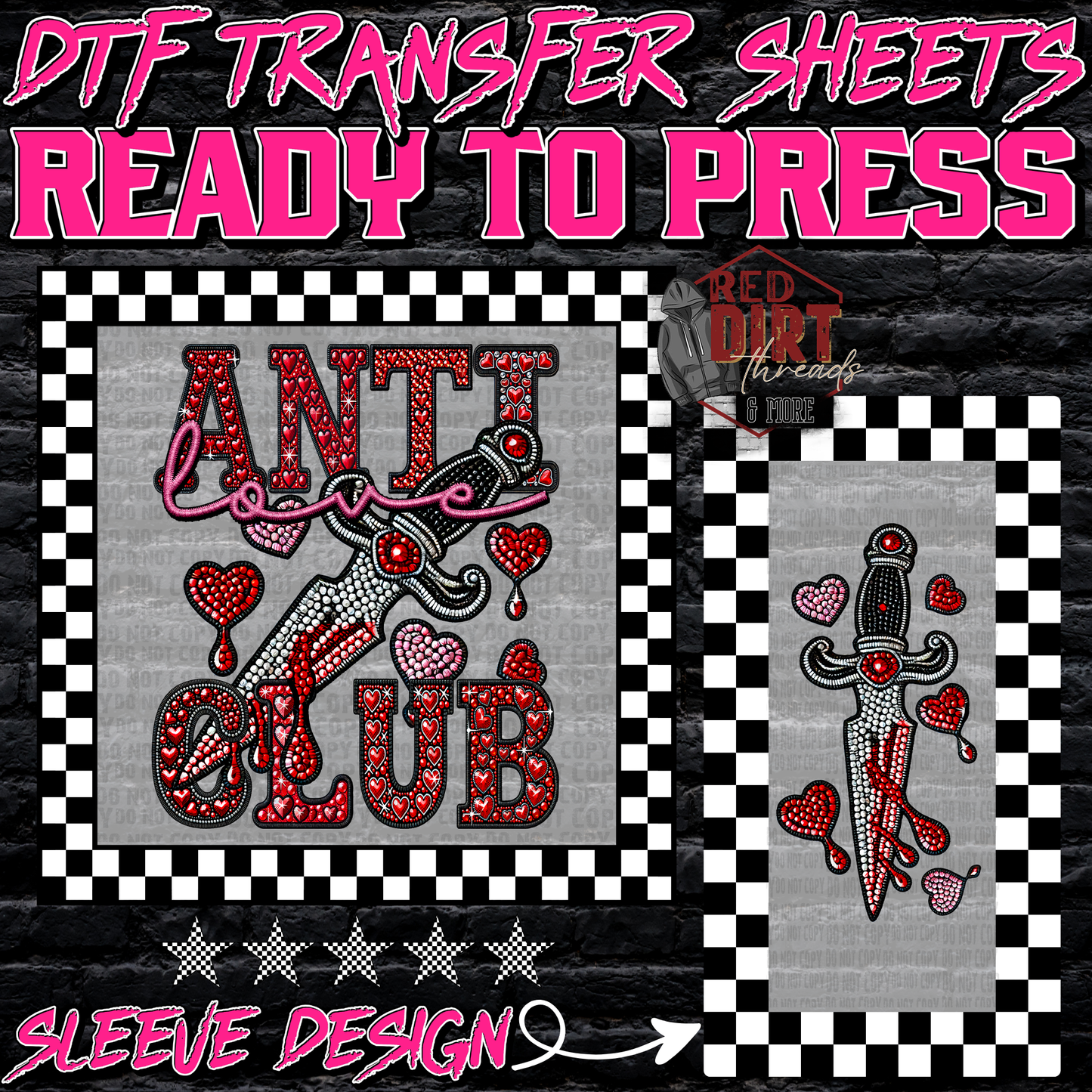 Anti Love Club DTF Transfer | Trendy Valentine's Day DTF Transfer | High Quality Image Transfers | Ready to Press | Fast Shipping