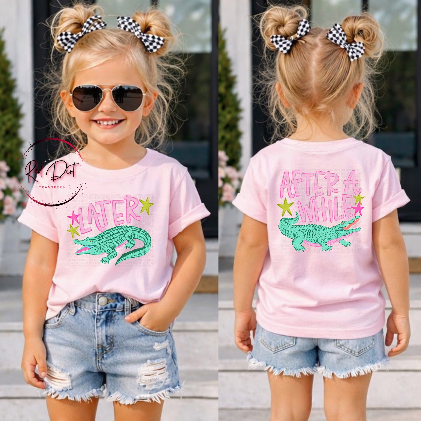 Later Gator After A While Crocodile Shirt | Funny Alligator Crocodile Shirt Girl Toddler Youth Graphic Tee Bella Canvas