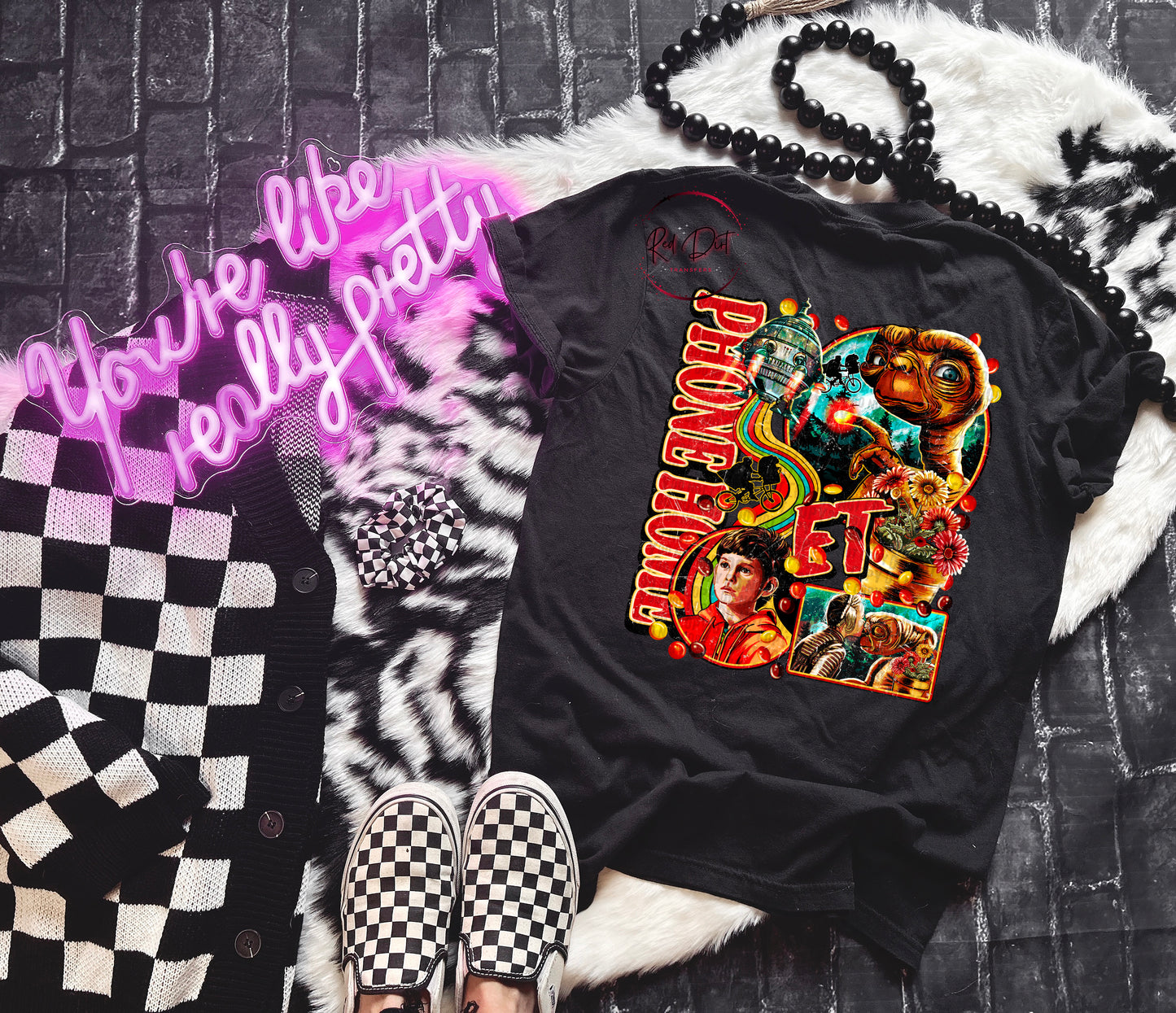 Phone Home DTF Transfer | Trendy Throwback Movie DTF Transfer | High Quality Image Transfers | Ready to Press | Instant Peel