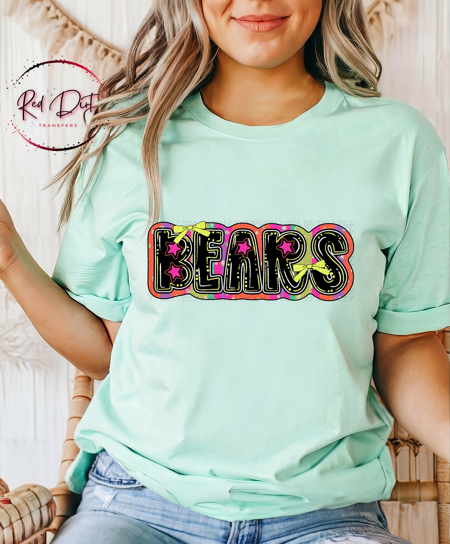 Bears DTF Transfer, Retro Mascot Heat Transfer, School Spirit Transfer, Team Mascot Iron On Transfer, DIY Shirt Transfer