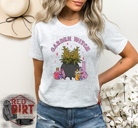 Garden Witch Transfer | Trendy Marijuana DTF Transfer | High Quality Image Transfers | Ready to Press | Fast Shipping