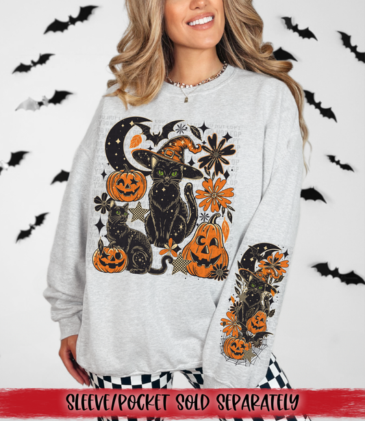 Black Cat DTF Transfer | Trendy Halloween DTF Transfer | High Quality Image Transfers | Ready to Press | Instant Peel