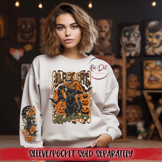 Black Cat Apothecary Sweat Shirt | Trendy Halloween Hoodie | Fast Shipping | Super Soft Shirts for Women