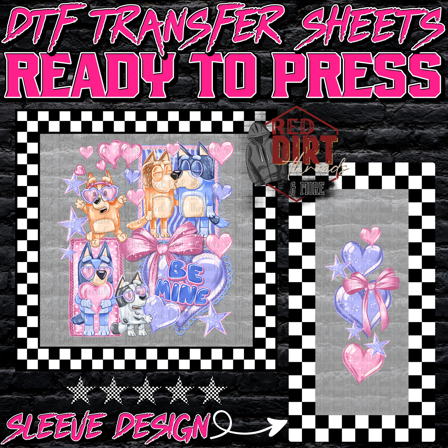 Be Mine DTF Transfer with Sleeve | Trendy Valentine's Day DTF Transfer | High Quality Image Transfers | Ready to Press | Fast Shipping