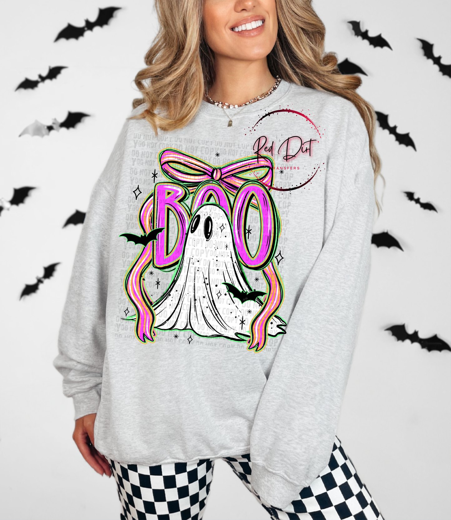 Boo With a Bow DTF Transfer | Trendy Halloween DTF Transfer | High Quality Image Transfers | Ready to Press | Instant Peel