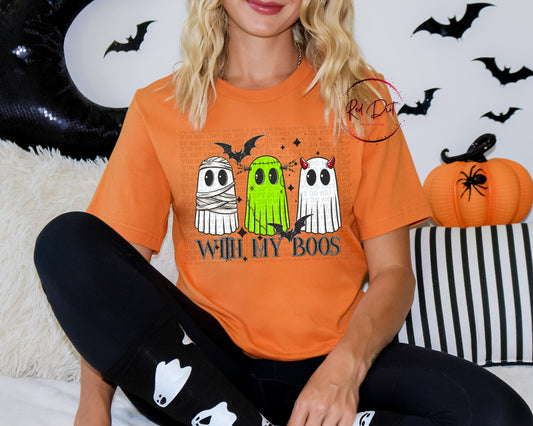 With My Boos T-Shirt | Trendy Halloween Shirt | Fast Shipping | Super Soft Shirts for Men/Women/Kid's