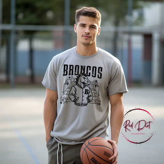 Broncos Basketball Letterman T-Shirt | Trendy School Spirit Shirt | Fast Shipping | Super Soft Shirts for Men/Women/Kid's