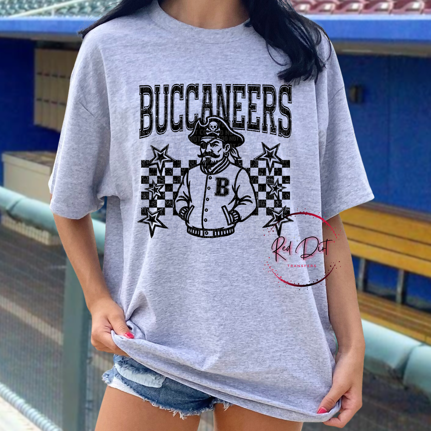 Buccaneers Letterman Stars T-Shirt | Trendy School Spirit Shirt | Fast Shipping | Super Soft Shirts for Men/Women/Kid's