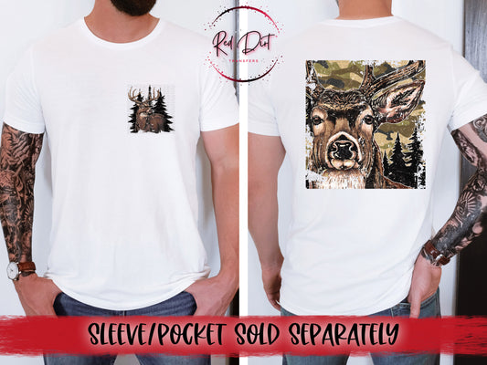 Buck No Bow Camo DTF Transfer | Trendy Hunting DTF Transfer | High Quality Image Transfers | Ready to Press | Instant Peel
