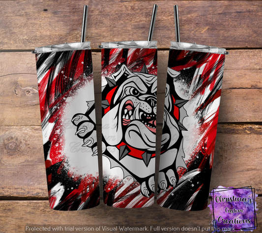 Bulldogs Insulated Tumbler with Plastic Lid and Sealed Reusable Straw | School Spirit Cup | Hot/Cold Tumbler