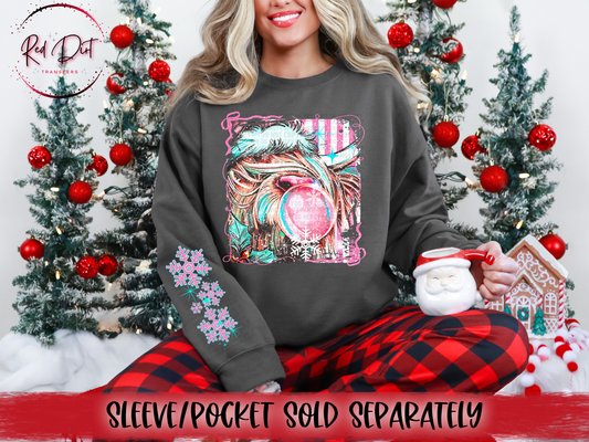 Christmas Cow DTF Transfer | Trendy Christmas DTF Transfer | High Quality Image Transfers | Ready to Press | Instant Peel