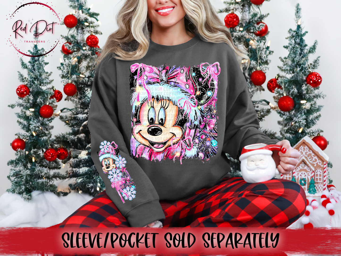 Christmas Girl Mouse DTF Transfer | Trendy Christmas DTF Transfer | High Quality Image Transfers | Ready to Press | Instant Peel