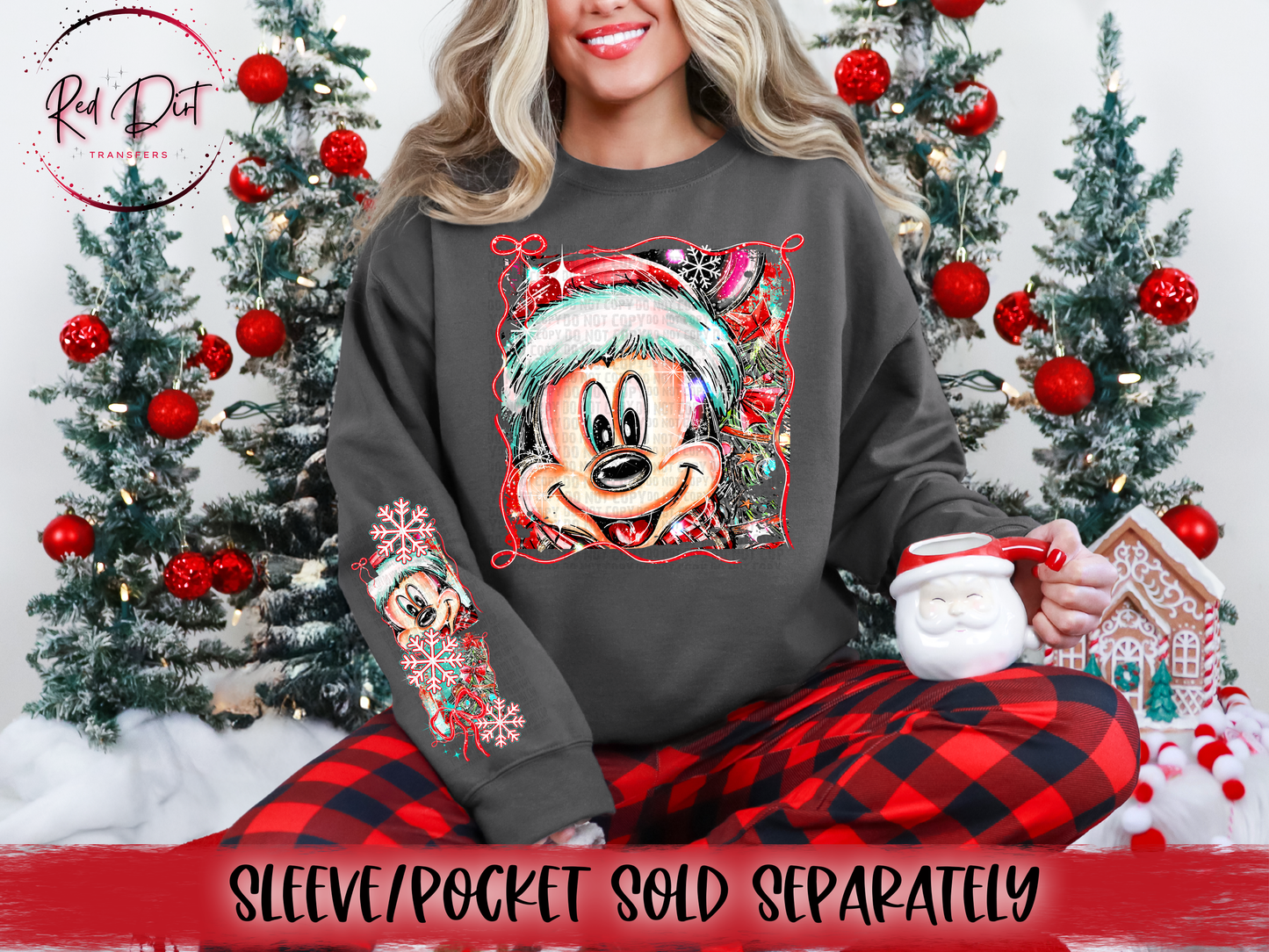 Christmas Mouse DTF Transfer | Trendy Christmas DTF Transfer | High Quality Image Transfers | Ready to Press | Instant Peel