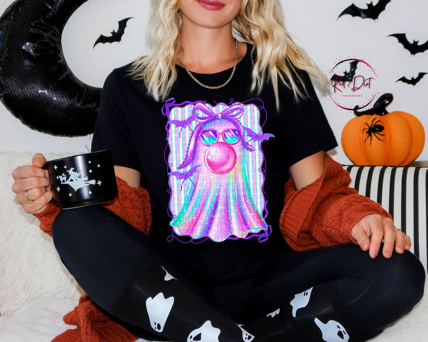 Colorful Ghost DTF Transfer | Trendy Spooky DTF Transfer | High Quality Image Transfers | Ready to Press | Instant Peel