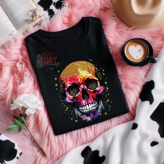 Colorful Skull DTF Transfer | Trendy DTF Transfer | High Quality Image Transfers | Ready to Press | Fast Shipping