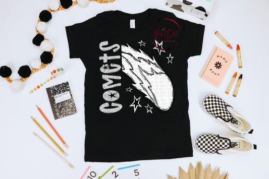 Comets DTF Transfer | Trendy School Spirit DTF Transfer | High Quality Image Transfers | Ready to Press | Instant Peel