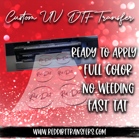 Custom UV DTF Transfer | Ready to Transfer | High Quality | Waterproof UV Transfer | Custom Decal