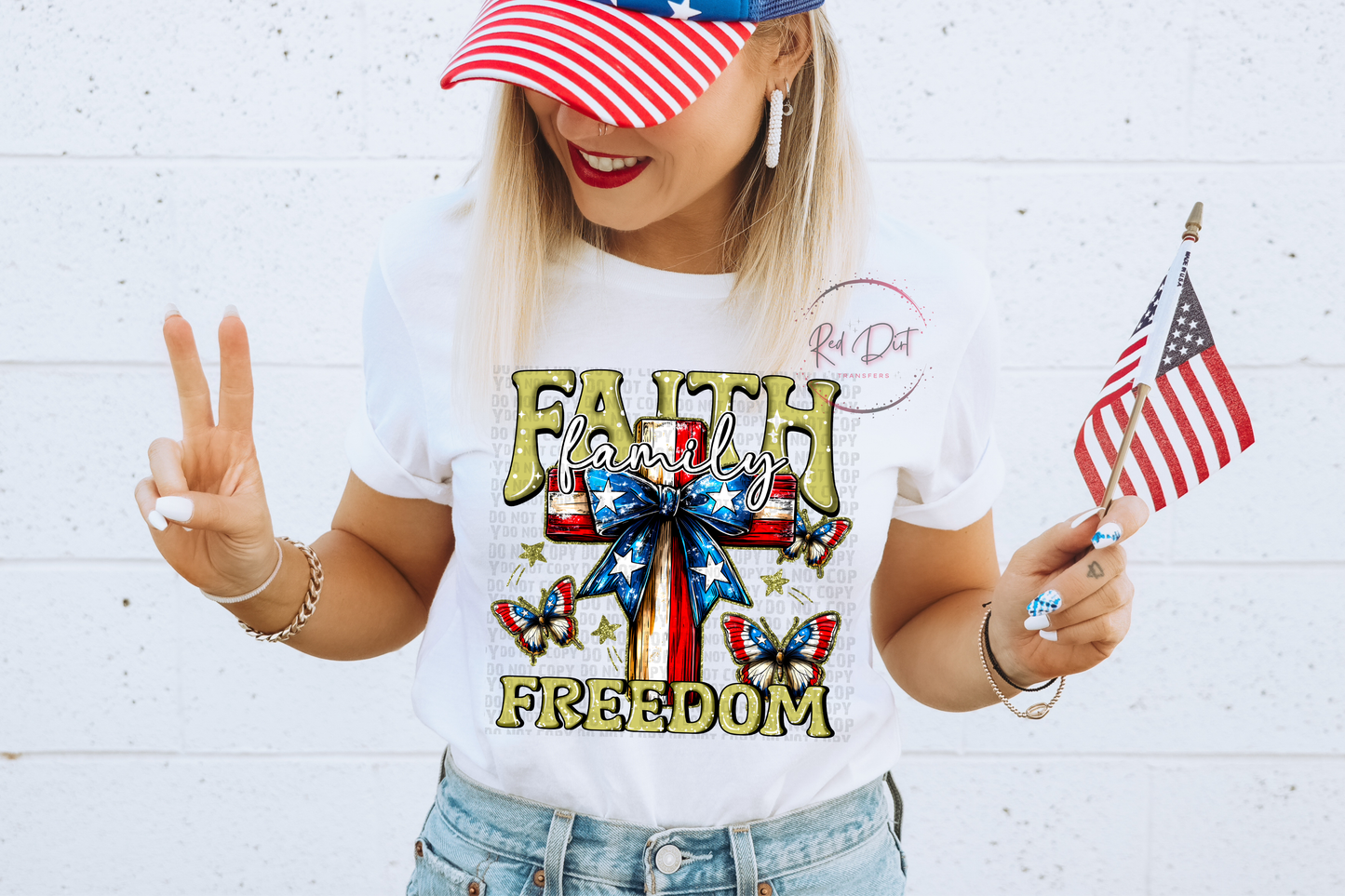 Faith Family Freedom DTF Transfer | Trendy Independence Day DTF Transfer | Ready to Press | High Quality DTF Transfers | Instant Peel