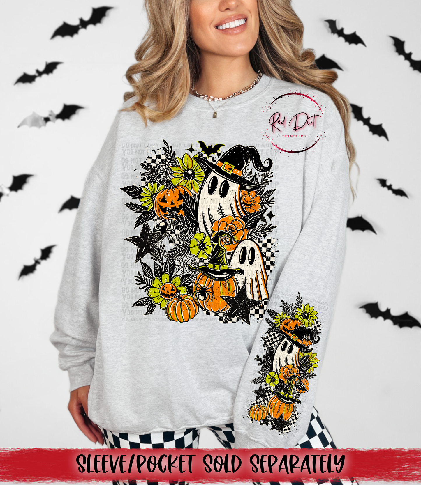 Floral Ghostie 2 DTF Transfer | Trendy Halloween DTF Transfer | High Quality Image Transfers | Ready to Press | Instant Peel