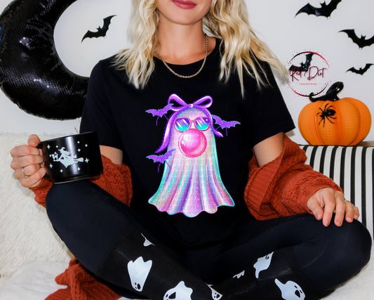 Colorful Ghost (With Bow) DTF Transfer | Trendy Spooky DTF Transfer | High Quality Image Transfers | Ready to Press | Instant Peel