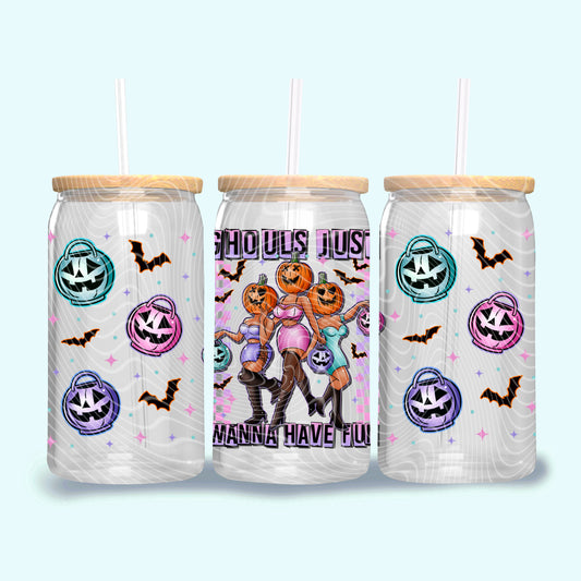 Ghouls Just Wanna Have Fun (Medium Skin) UV DTF Libbey Transfer | Trendy Halloween Libbey Wrap | Ready to Transfer | High Quality | Waterproof UV Transfer