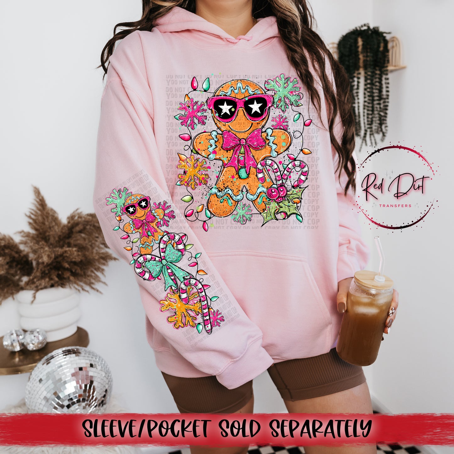 Doodle Gingerbread Man DTF Transfer | Trendy Christmas DTF Transfer | High Quality Image Transfers | Ready to Press | Instant Peel